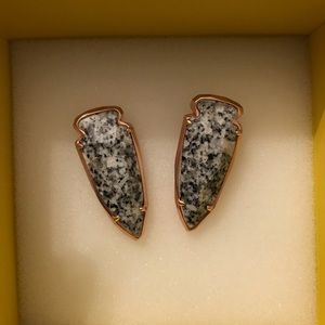 Kendra Scott granite earrings with rose gold metal